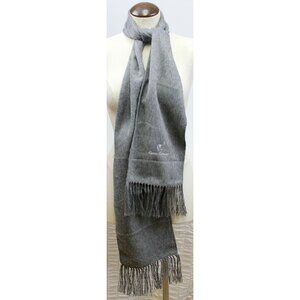 Peru Peruvian Alpaca/Llama Wool Camargo Wool Scarf Dark Grey Fringe O/S Unisex